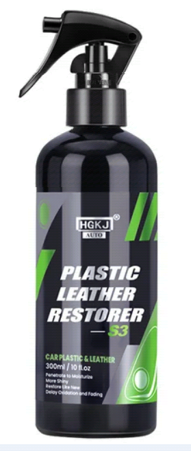 HGKJ Spray Réparateur pour Plastique et Cuir - 300ml, Inclut Chiffon et Éponge - Redonne Éclat et Protection à Votre Voiture