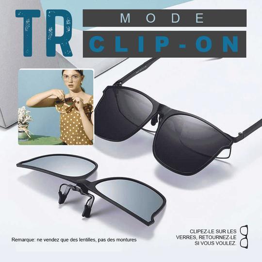 Lunettes de Soleil Polarisées à Clipser avec Des Clips Métalliques pour Lunettes de Vue
