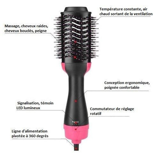 Volumiseur et Sèche-Cheveux 2 en 1 : Élégance et Praticité Réunies pour des Cheveux Sublimes